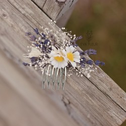 Floral, flower hair comb