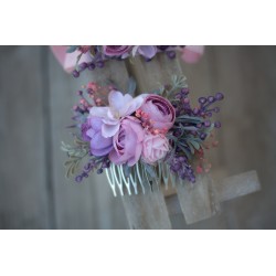 Floral, flower hair comb