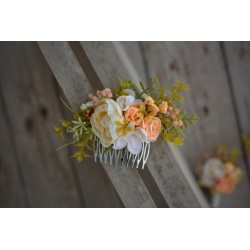 Floral, flower hair comb