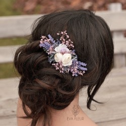 Floral, flower hair comb