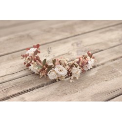 Floral, flower half head wreath, hair wreath, crown