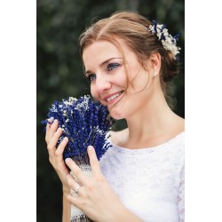 Květinový půlvěneček do vlasů "Levandulová s gypsophillou"