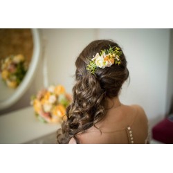Floral, flower hair comb