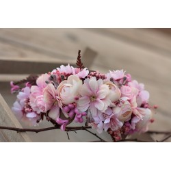 Květinová čelenka do vlasů "V barvách magnolie"