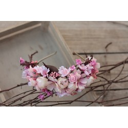 Květinová čelenka do vlasů "V barvách magnolie"