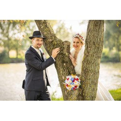 Folk wedding bridal bouquet