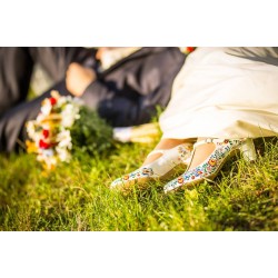 Folk wedding bridal bouquet